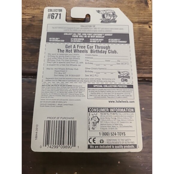 Vintage NOS 1998 Hot Wheels #671 First Edition 32/40 Chrystler Thunderbolt Gray - Picture 5 of 6